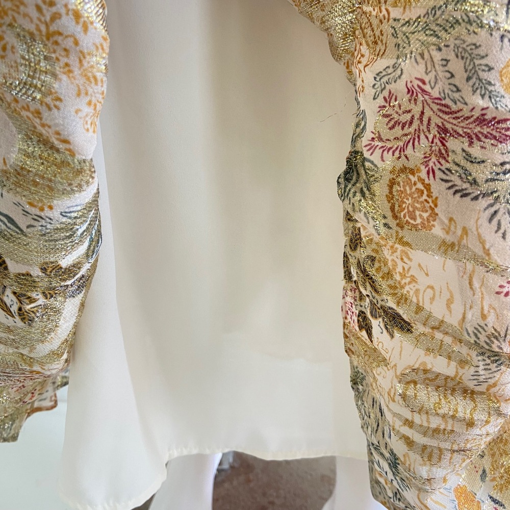MSK Metallic Gold Floral Tiered Maxi Dress 93467194Q size M NEW - Picture 11 of 14
